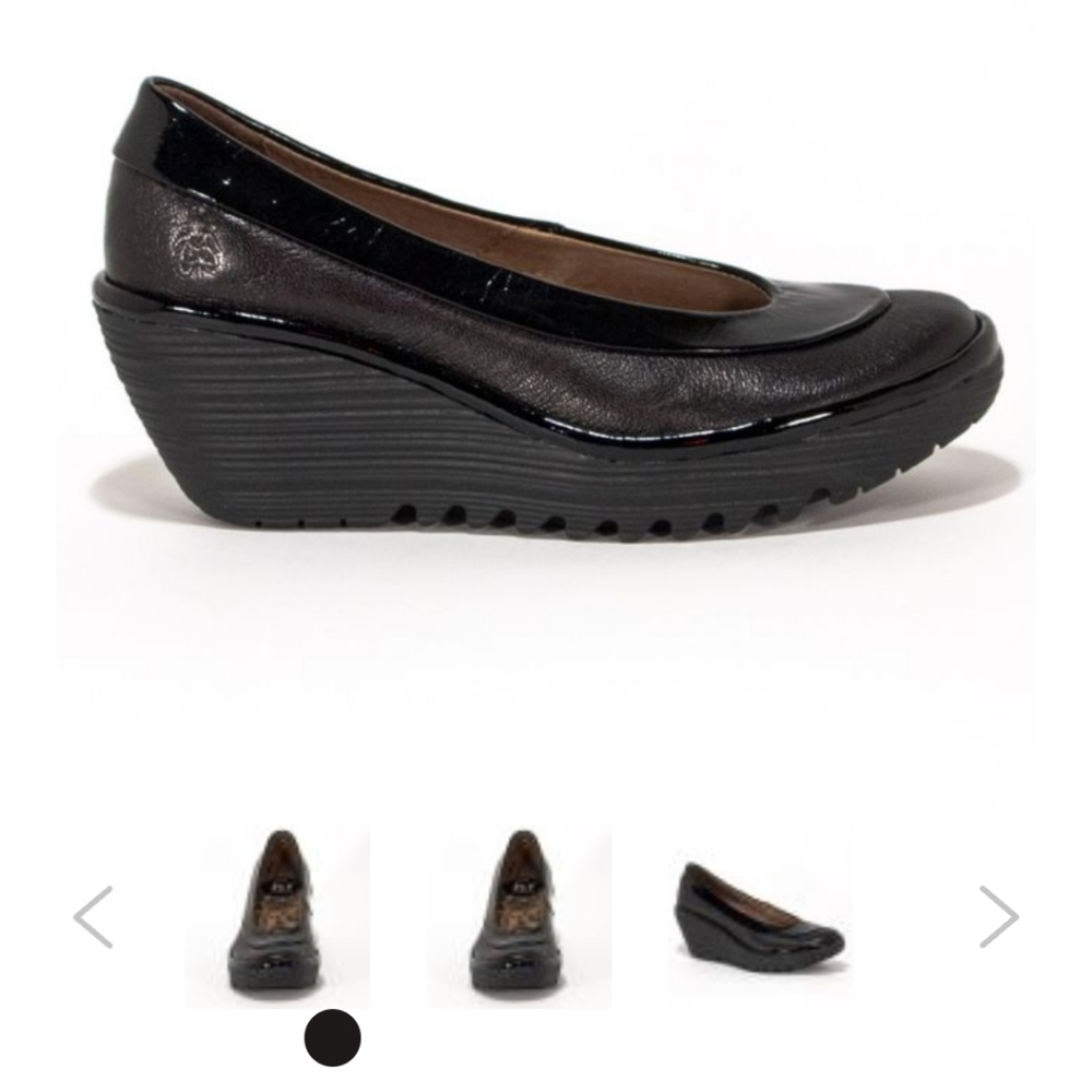 Fly London Yoko Women's Black Wedge Slip On